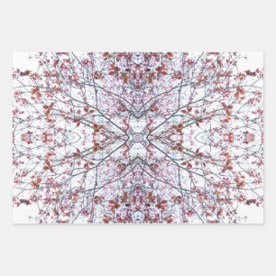 Wrapping Paper: Collaged Cherry Blossom Design Wrapping Paper Sheet