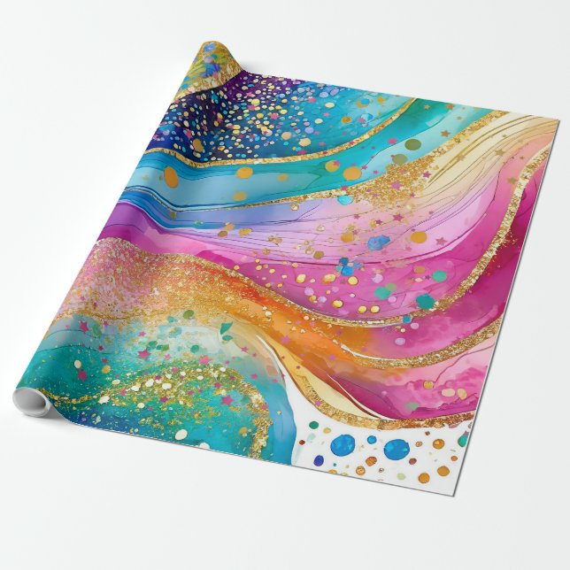 Wrapping Paper Colourful Abstract Design (Unrolled)