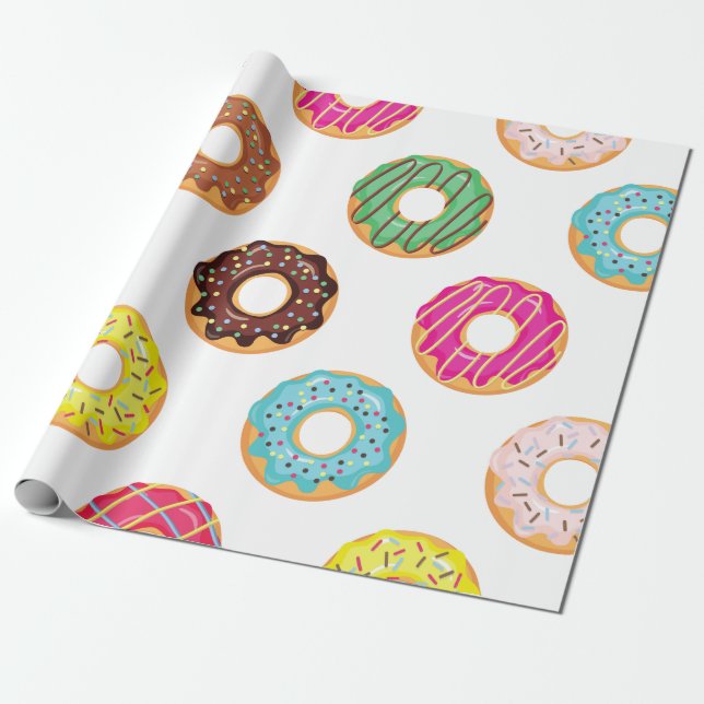 Wrapping paper= colourful doughnuts - Birthday Wrapping Paper (Unrolled)