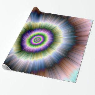 Wrapping Paper  Exploding Blue Green and Pink