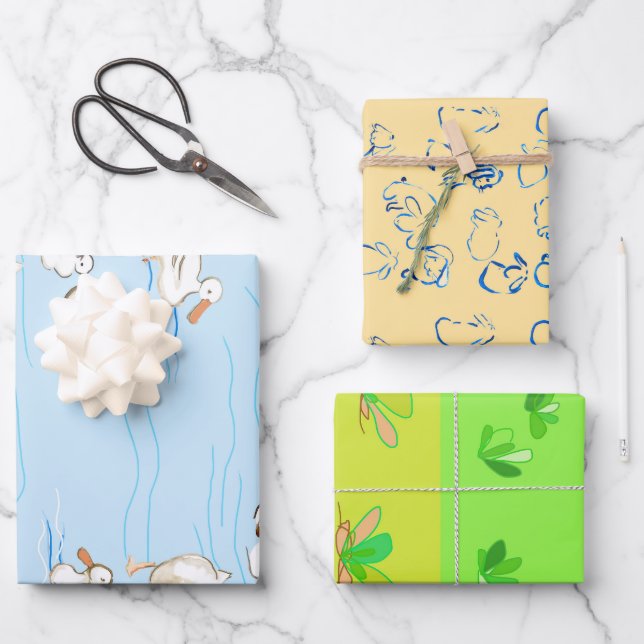 Wrapping Paper Flat Sheet Set of 3 (Front)