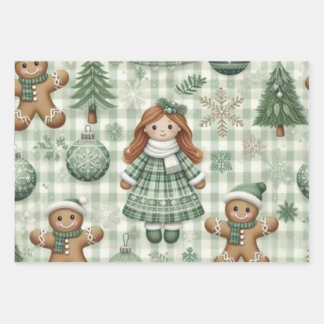 Wrapping Paper Flat Sheet Set of 3