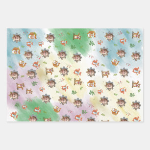 Wrapping Paper Flat Sheet Set of 3