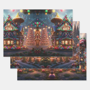 Wrapping Paper Flat Sheet Set of 3