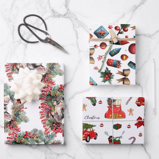 Wrapping Paper Flat Sheet Set of 3 (Front)