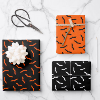 Wrapping Paper Flat Sheet Set of 3 - Halloween Bat