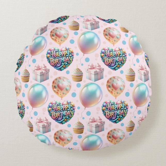 Wrapping Paper Flat Sheet Set of 3 Round Cushion (Front)