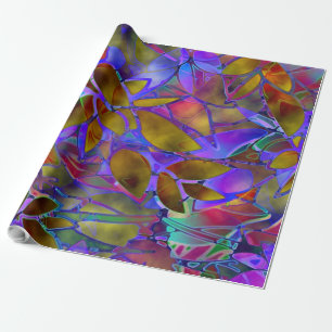 Wrapping Paper Floral Abstract Stained Glass