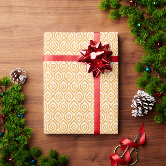 Wrapping paper for Christmas with ogee pattern. (Holiday Gift)