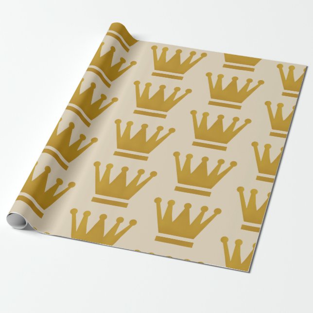 Wrapping Paper Golden Crown (Unrolled)
