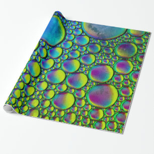 Wrapping Paper Green Abstract  Bubbles