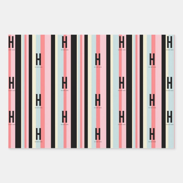 Wrapping Paper "Happy Stripes" by HATARI SANA (Front)