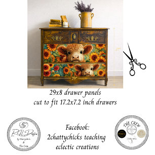 Wrapping Paper Highland Sunflower Drawer Panels