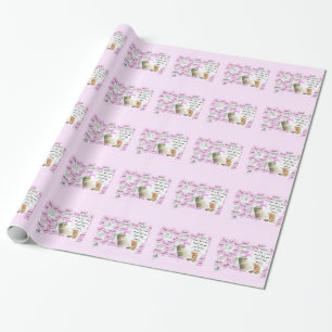 Wrapping Paper I Love Thee Wedding Cake Pink