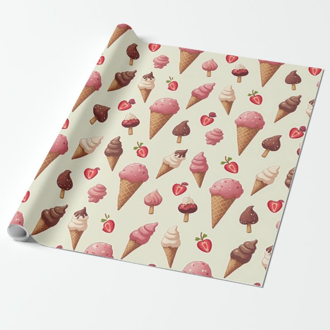 Wrapping paper_icecream wrapping paper (Unrolled)