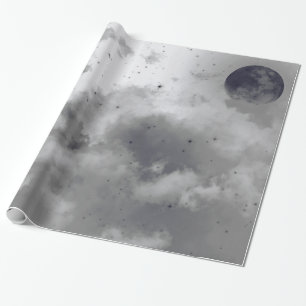 Wrapping Paper INVERTED NIGHT SKY BLACK MOON