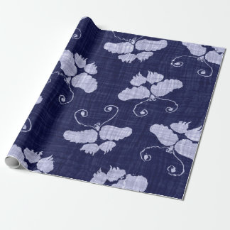 Wrapping Paper JAPANESE BLUE BUTTERFLIES