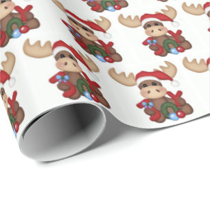 Wrapping Paper - Joy Christmas Moose