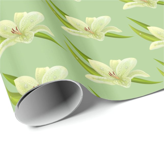 Wrapping Paper-Lily Flowers Paper (Roll Corner)