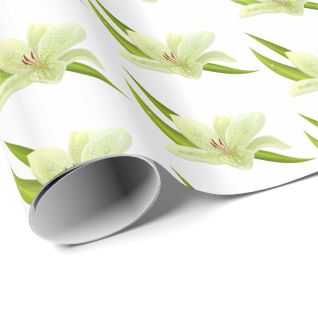 Wrapping Paper-Lily Flowers Paper (Roll Corner)
