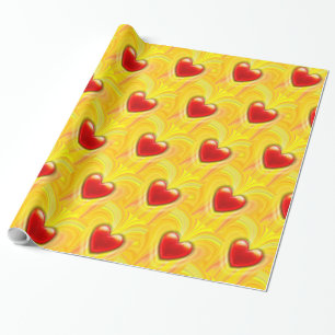 Wrapping paper. liquid lava heart design giftwrap. paper