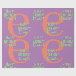 Wrapping Paper monogram name purple mint orange