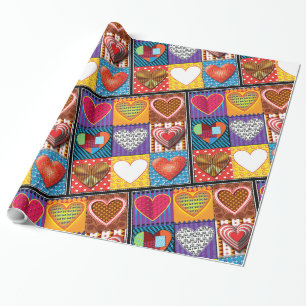 Wrapping paper. multi heart pattern2 gift wrap