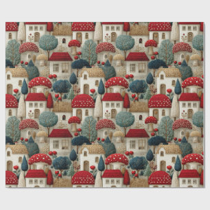 Wrapping Paper  Needle Point Country Village