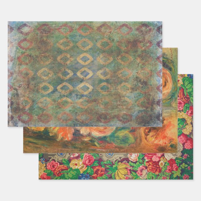 Wrapping paper or collage and decoupage paper (Set)