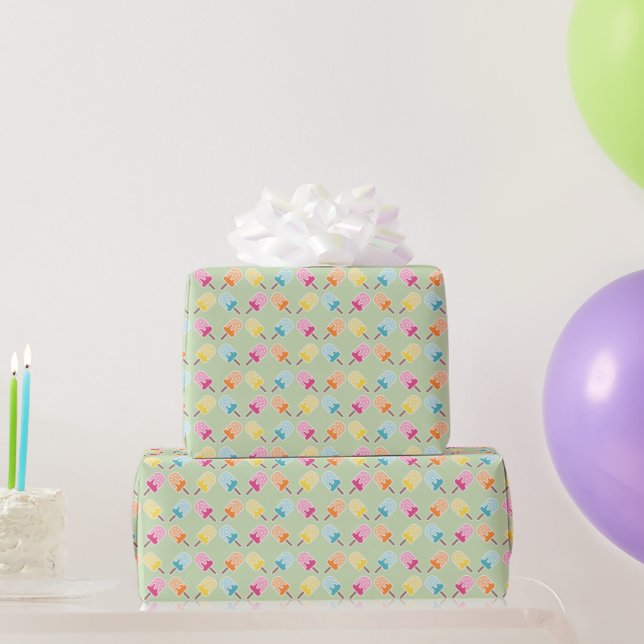 Wrapping Paper - Pastel Popsicle Pattern  (Party Gifts)