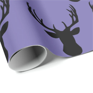 Wrapping Paper - Periwinkle Slag Deer Head