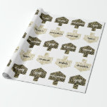 Wrapping Paper "Personalised Dreidels/Gold, Black"<br><div class="desc">Gold, Black and White Personalised Dreidels. Personalised Chanukah/Hanukkah Wrapping Paper. Let's get this Hanukkah Party started with our newest, personalised gift wrap to dress-up your Chanukah presents:) Delete text and add your own text anywhere on the wrapping paper. Use your favourite font style, colour, and size. Use the editing tools...</div>