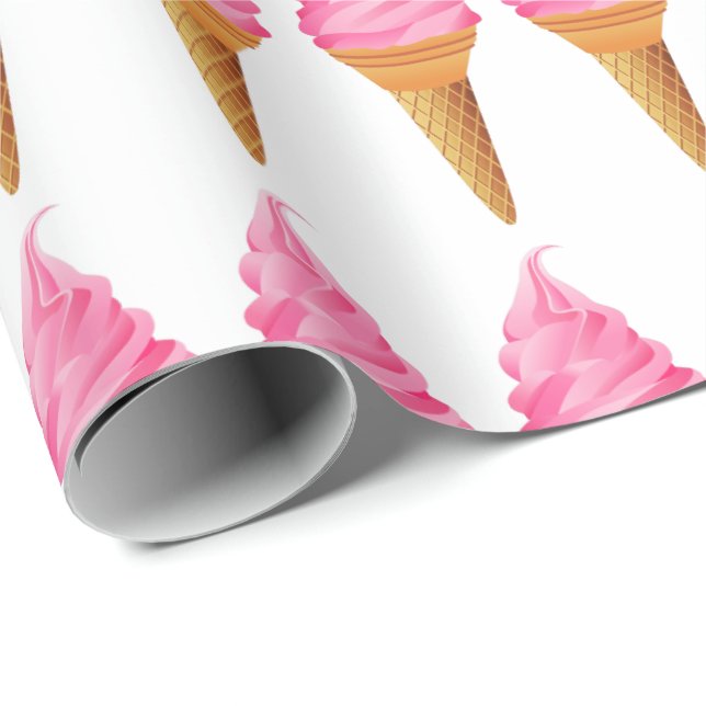 Wrapping Paper - Pink Ice Cream (Roll Corner)