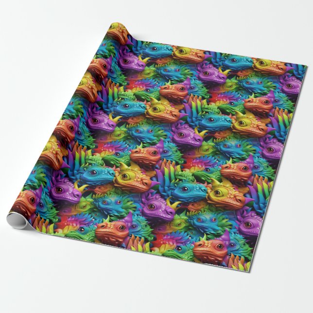 Wrapping Paper - Pride Little Dragons 1 (Unrolled)