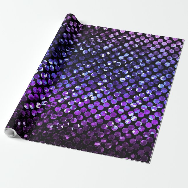 Wrapping Paper Purple Crystal Bling Strass (Unrolled)