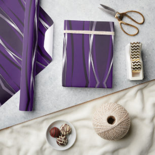 Wrapping Paper - Purple Silver Retro