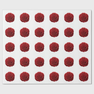 Wrapping Paper - Red Rose Flower