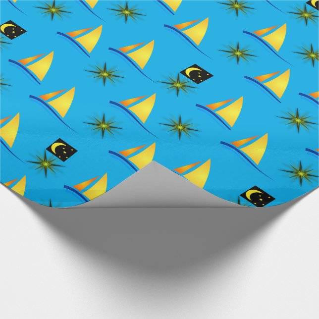 Wrapping paper Sailboats (Corner)