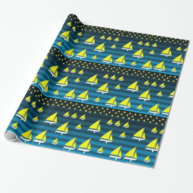 Wrapping paper Sailboats (Unrolled)