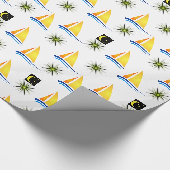 Wrapping paper Sailboats (Corner)