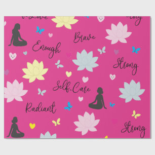 Wrapping Paper Self-Worth Lotus Floral Pattern