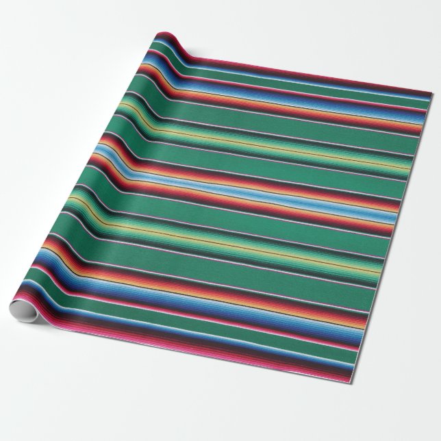 Wrapping Paper,serape print,green Paper (Unrolled)