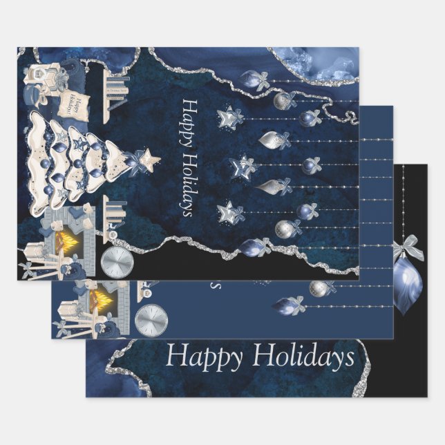 Wrapping Paper Set (3) Qty Happy Holidays (Set)