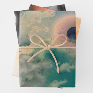 Wrapping Paper Set of 3 NIGHT SKIES AND LIGHTING