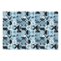 wrapping paper set of 3 sheets abstract pattern