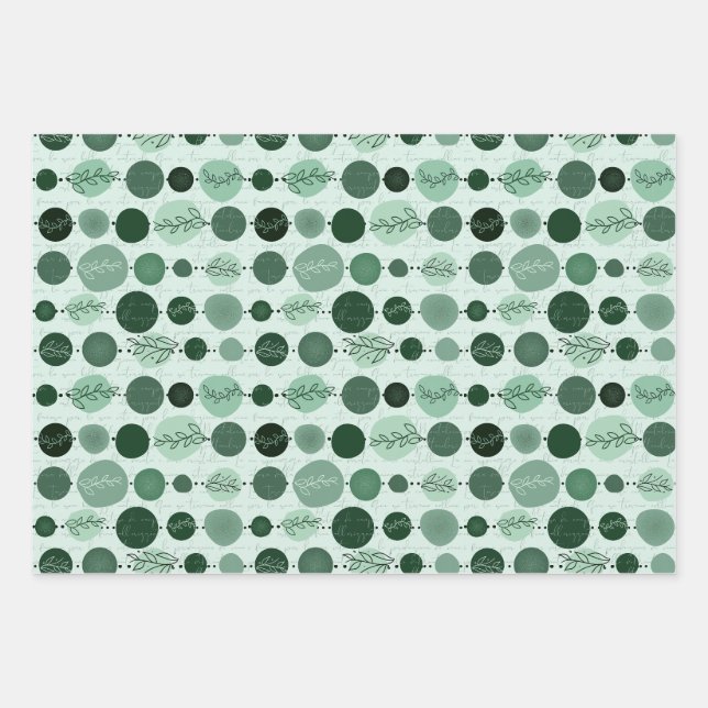 wrapping paper set of 3 sheets abstract pattern (Front 3)