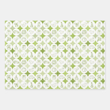 wrapping paper set of 3 sheets with toys drawings