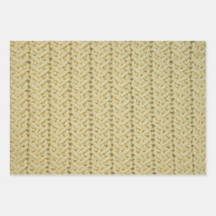 Wrapping Paper Sheet Set Basket Weave Cable Stitch