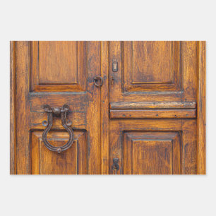 Wrapping Paper Sheet Set - Wooden Door with Handle
