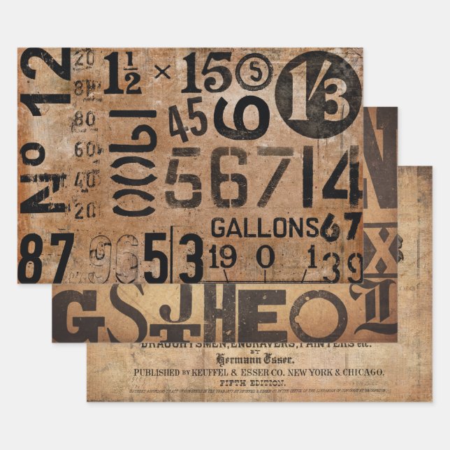 Wrapping Paper Sheets for furniture decoupage (Set)